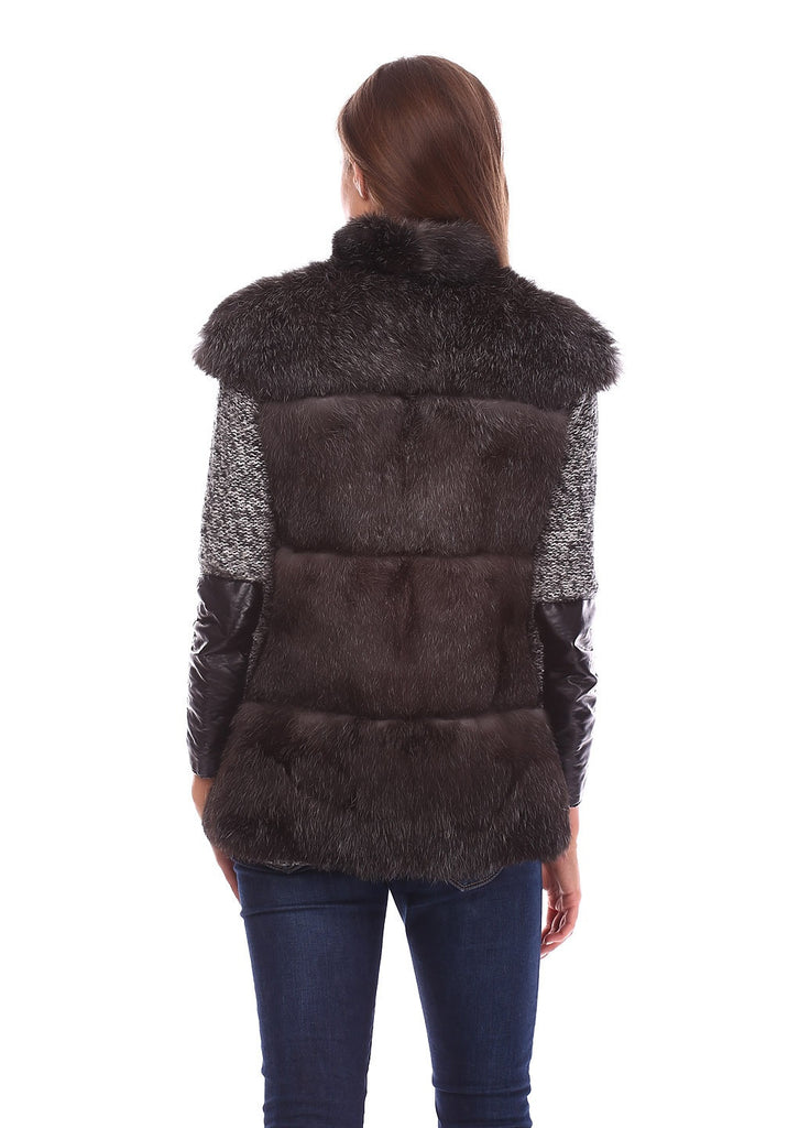 Grey rabbit fox vest Crawl