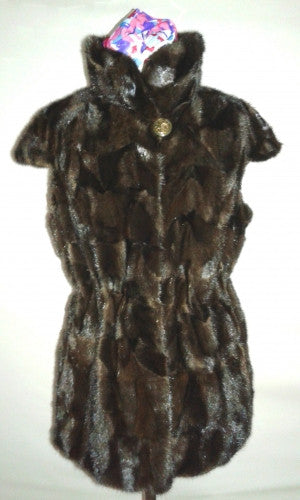 Brown mink fox vest  Melani