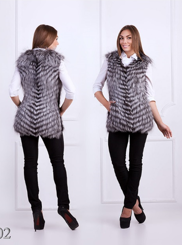 Grey silver fox vest  Irmina