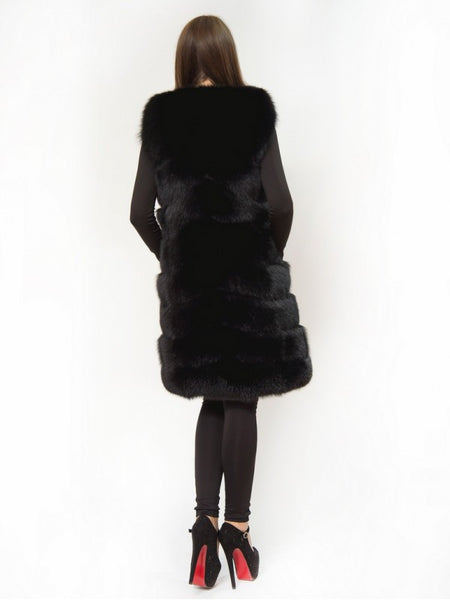 Black arctic fox vest Cleopatra