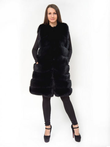 Black arctic fox vest Cleopatra