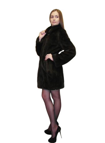 Brown mink fur coat Aelita