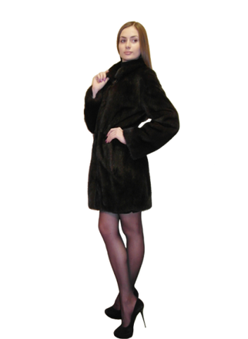 Brown mink fur coat Aelita