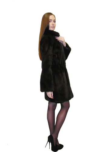 Brown mink fur coat Aelita