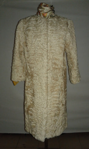 Beige karakul fur coat Monifa