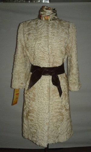 Beige karakul fur coat Monifa