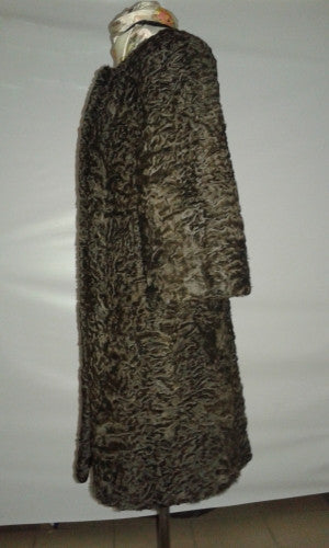 Grey karakul fur coat Monifa