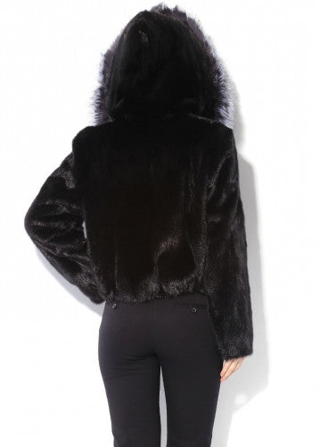 Black mink fur coat Annabel