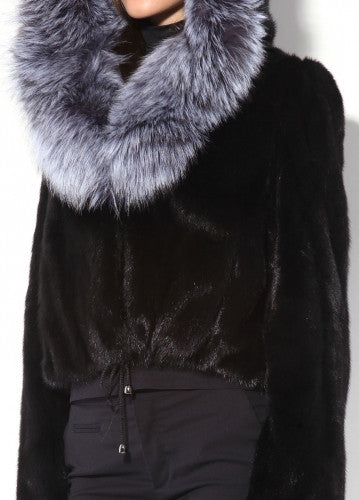 Black mink fur coat Annabel