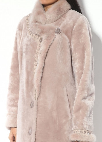 Beige mouton fur coat Madeleine