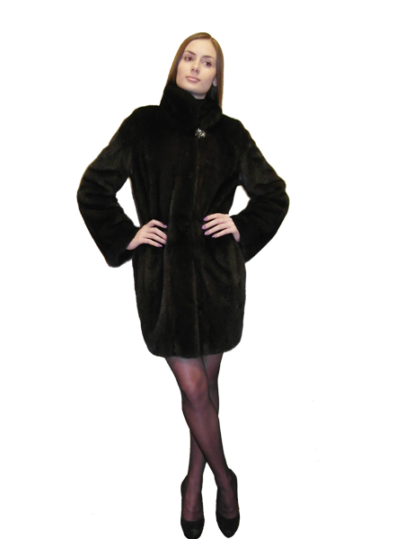 Brown mink fur coat Aelita