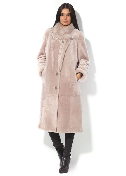 Beige mouton fur coat Madeleine