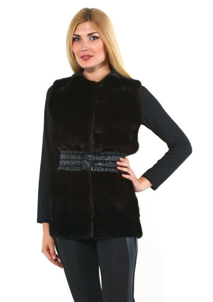 Brown mink fox vest  Margarita