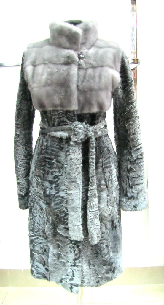 Grey karakul fur coat Inara