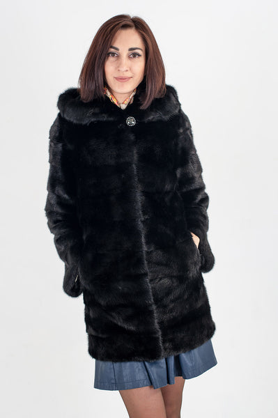 Black mink fur coat Felisa