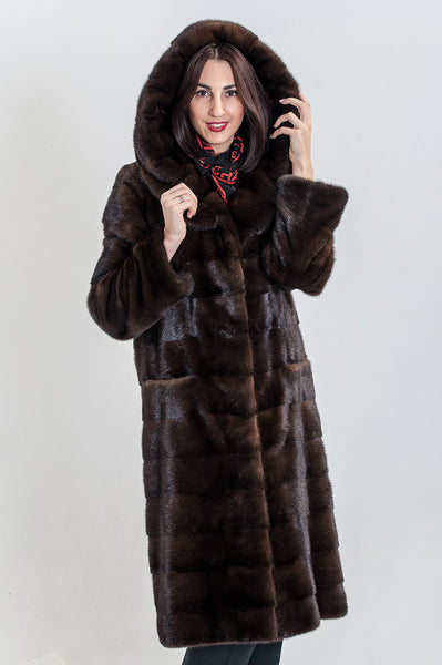 Brown mink fur coat Caesar