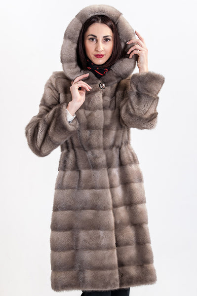 Grey mink fur coat Lorrine