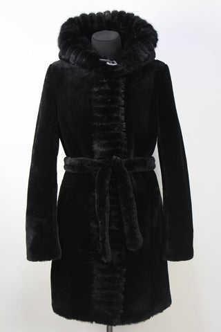 Black mouton fur coat Irena