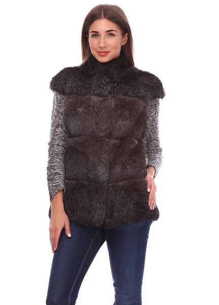 Grey rabbit fox vest Crawl
