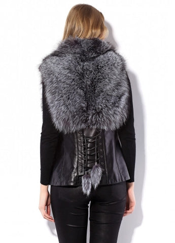 Grey silver fox vest  Lucinda