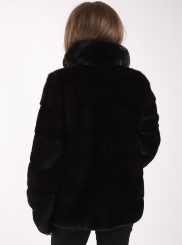 Black mink fur coat Beatrice