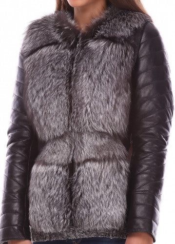 Black silver fox vest  Sofia