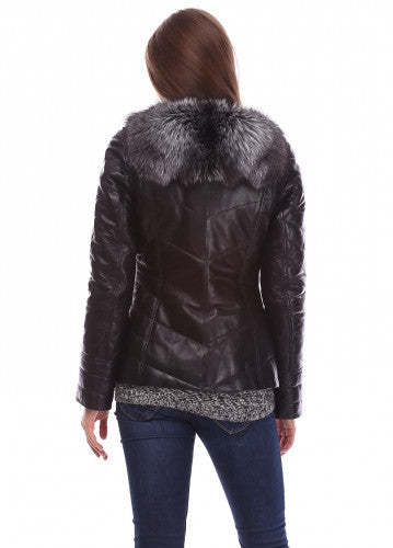 Black silver fox vest  Sofia