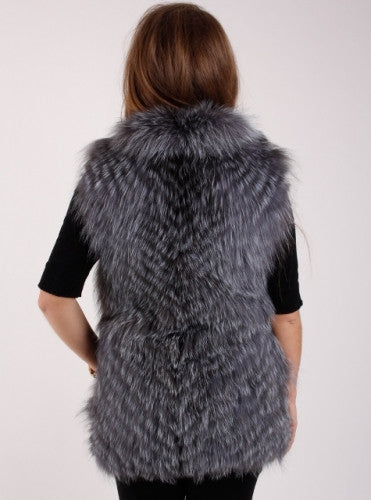 Grey silver fox vest  Marina