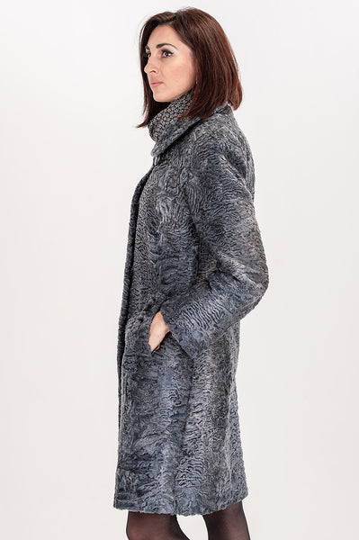 Grey karakul fur coat Sharee