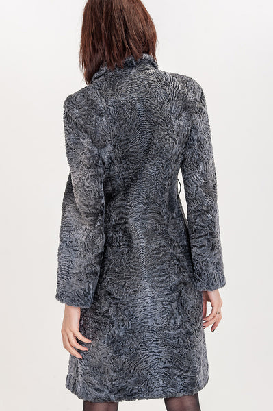 Grey karakul fur coat Sharee