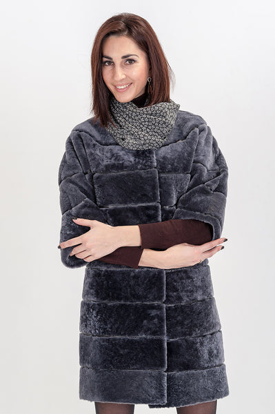 Grey mouton fur coat Undine