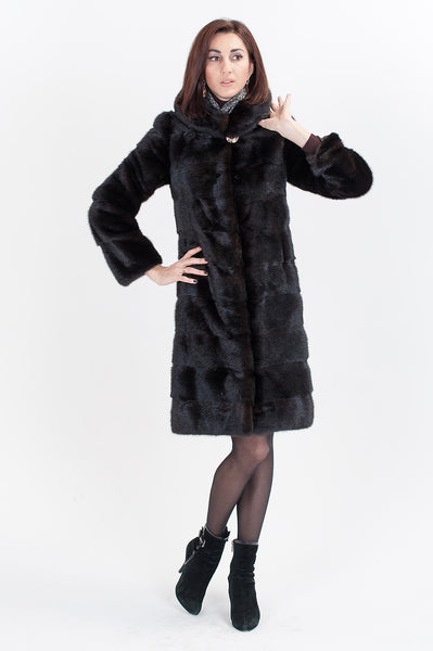 Brown mink fur coat Tatyana