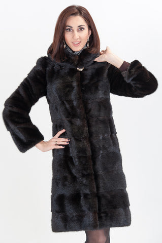 Brown mink fur coat Tatyana