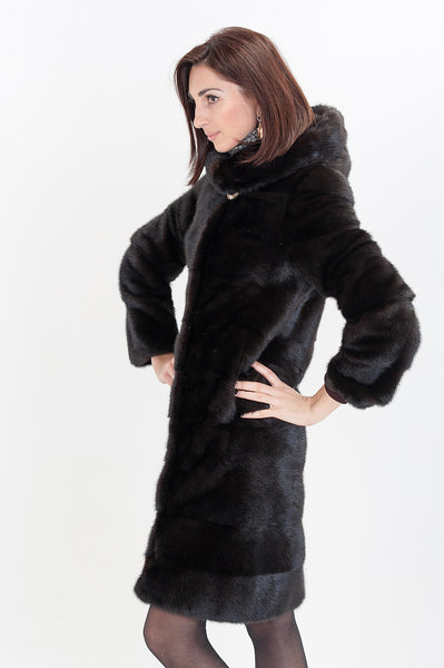 Brown mink fur coat Tatyana