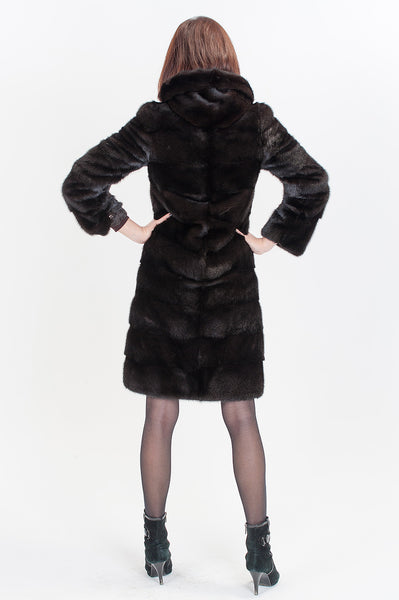 Brown mink fur coat Tatyana