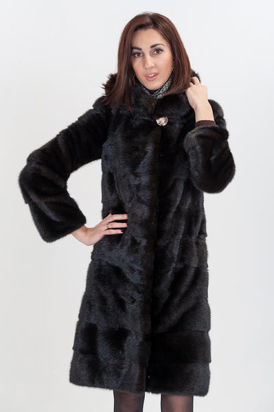 Brown mink fur coat Tatyana