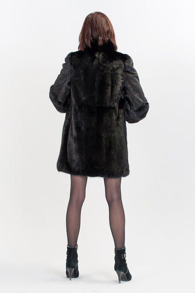 Black mink fur coat Paula