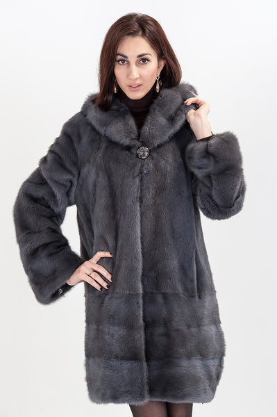 Graphite mink fur coat Payton