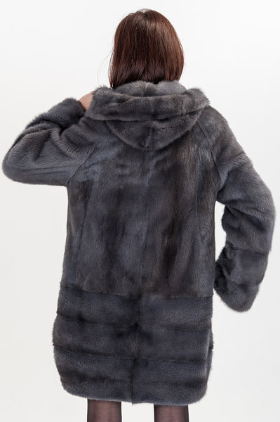 Graphite mink fur coat Payton