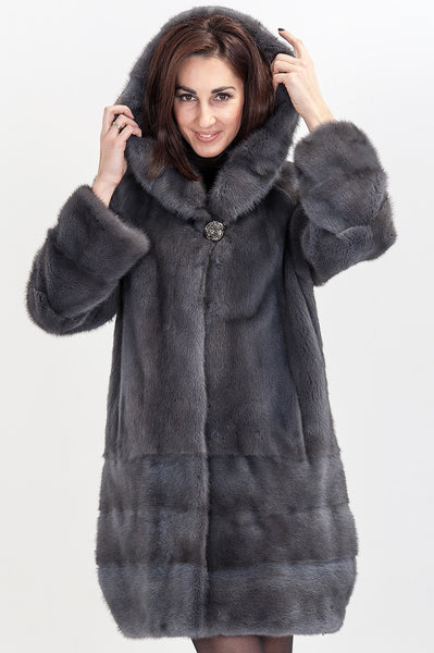 Graphite mink fur coat Payton