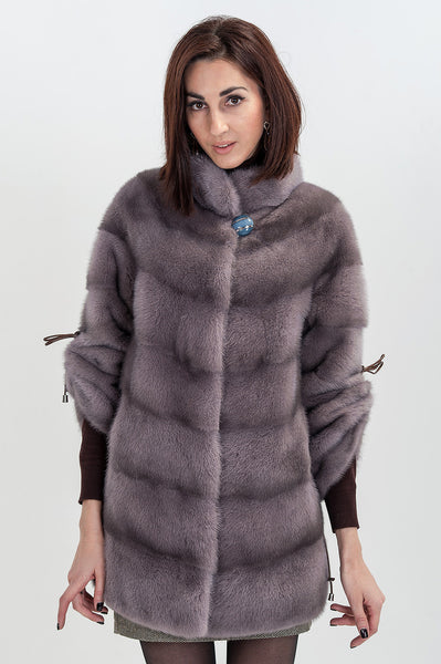 Violet mink fur coat Becki