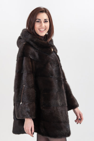 Brown mink fur coat  Gabby