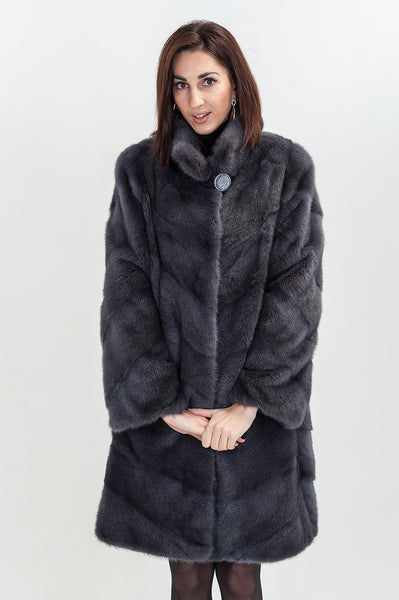 Graphite mink fur coat Ingrid(26)