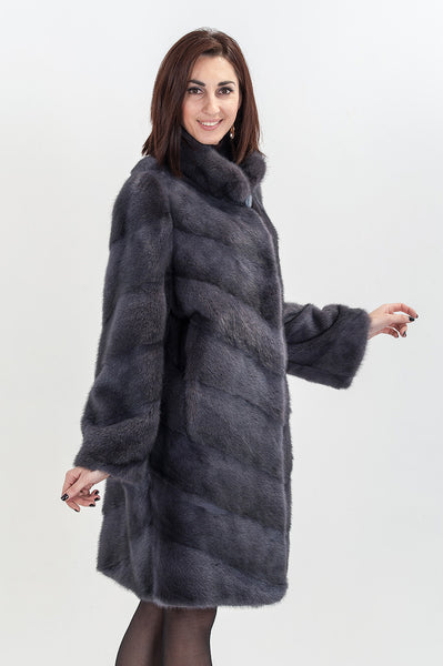 Graphite mink fur coat Ingrid(26)