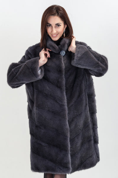 Graphite mink fur coat Ingrid(26)