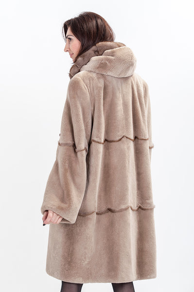 Brown beaver fur coat Jacqueline