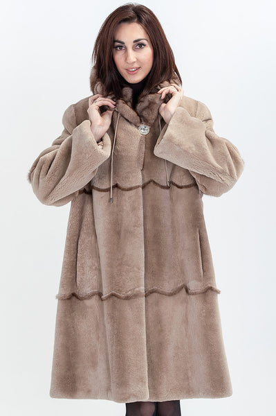 Brown beaver fur coat Jacqueline