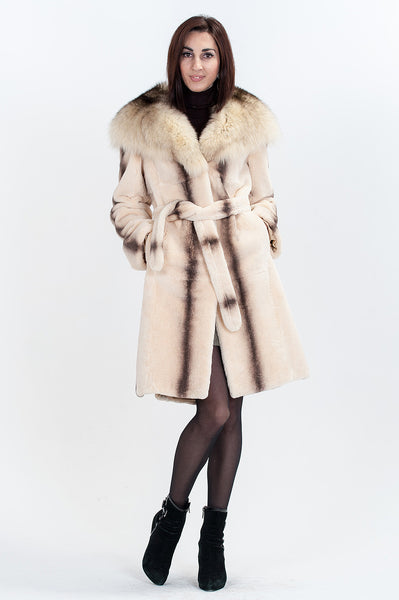 White beaver fur coat India