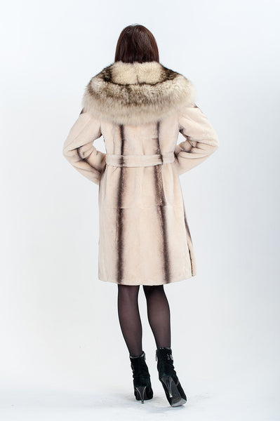 White beaver fur coat India