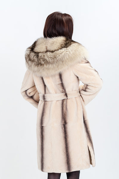 White beaver fur coat India